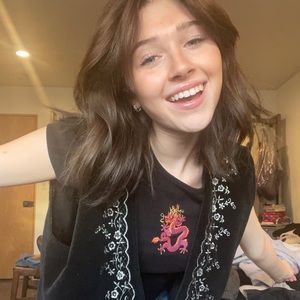 Thrifted embroidered vest